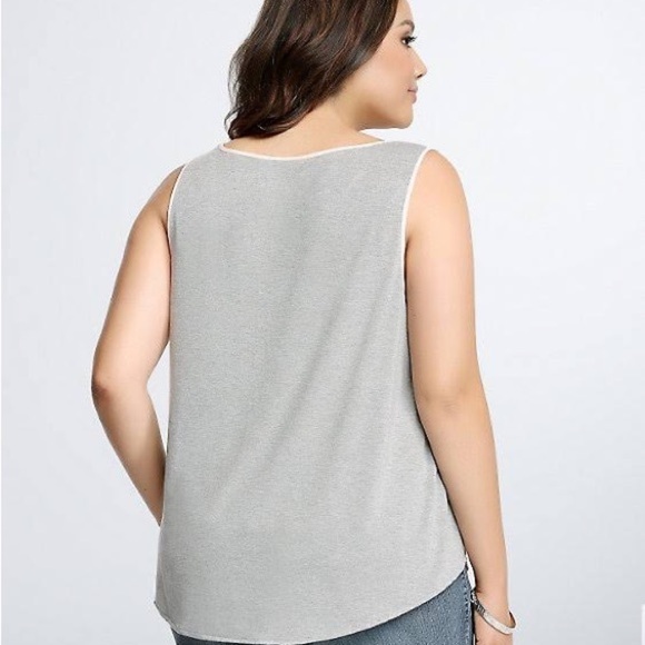 2/40 EUC Torrid Chiffon Sheer Light Pink & Gemstone w/ Gray Back Size Large / 0 - Picture 3 of 8